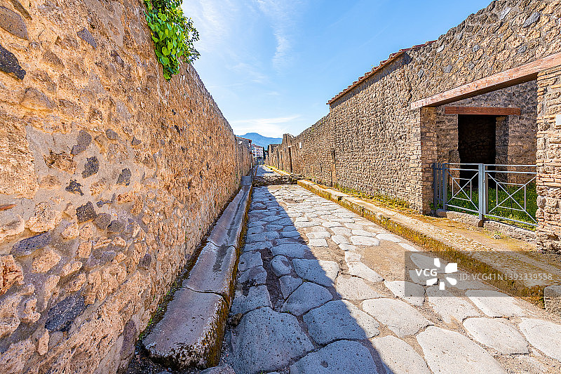 意大利庞贝古城的道路图片素材