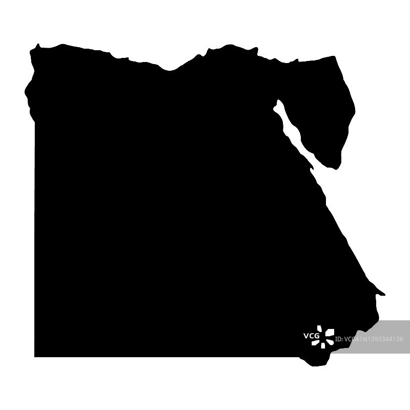 埃及高精度地图：地理图形国家非洲边界矢量图图片素材