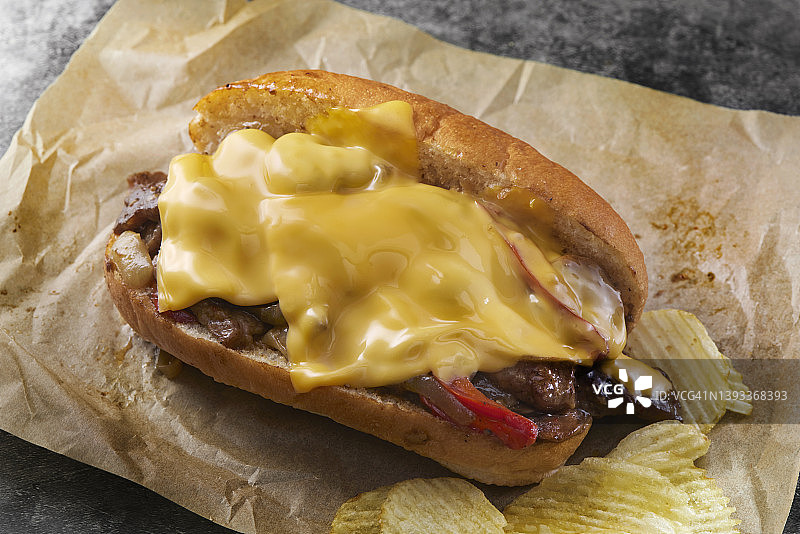 费城牛肉芝士三明治图片素材