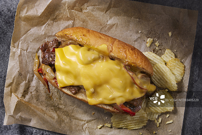 费城牛肉芝士三明治图片素材