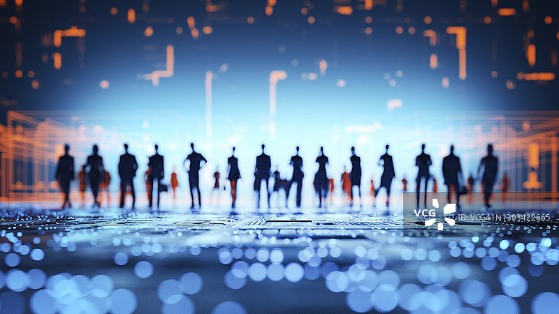 一群人在VR环境中图片素材