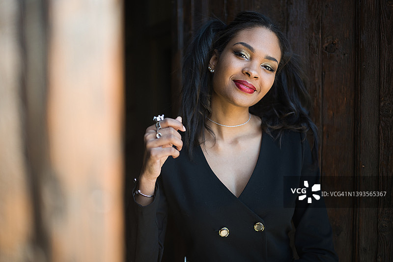 威尼斯的年轻女企业家图片素材