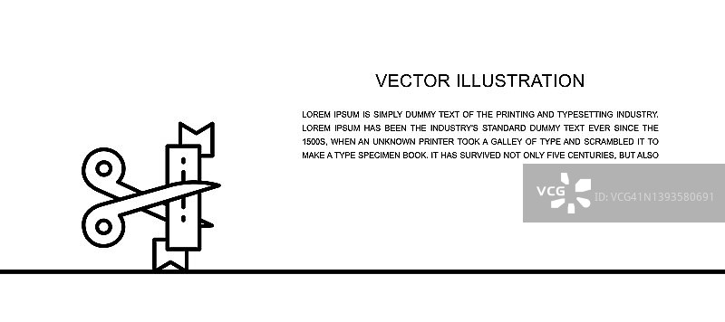 剪彩仪式一笔画矢量图标图片素材