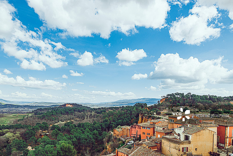 鲁西荣村庄及周边自然风光全景图片素材