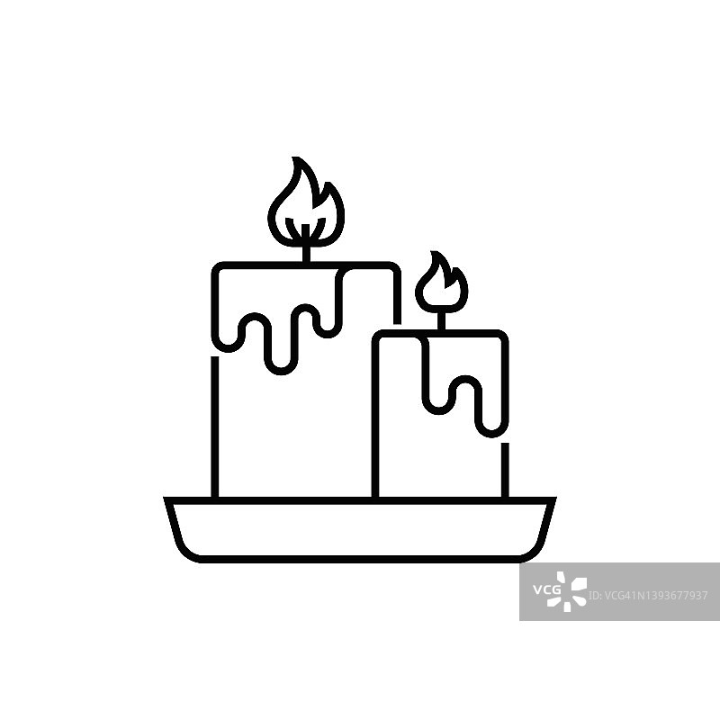 蜡烛线条图标图片素材