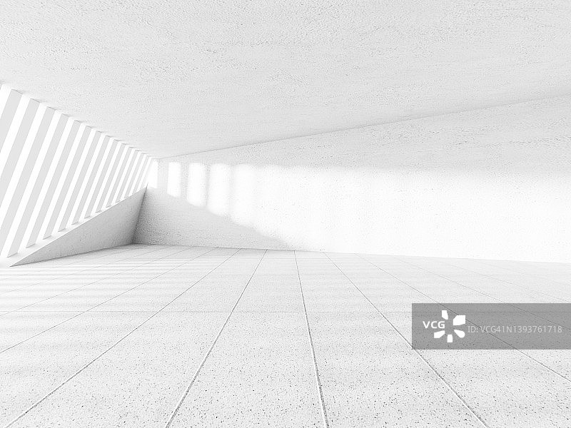 未来主义的空房间，3D渲染图片素材