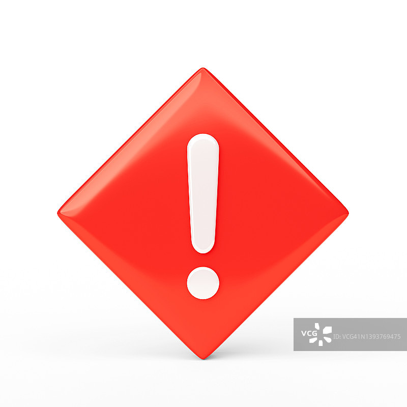 红色警示安全紧急3D图标，提醒注意危险、故障和问题信息图片素材