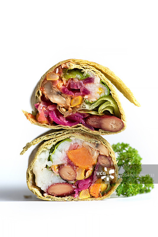 蔬菜烤墨西哥卷饼图片素材
