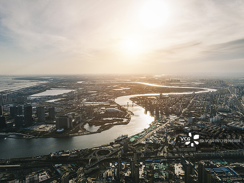 天津海河全景图片素材