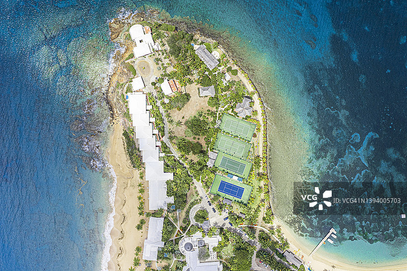 安提瓜加勒比海豪华旅游度假村鸟瞰图片素材