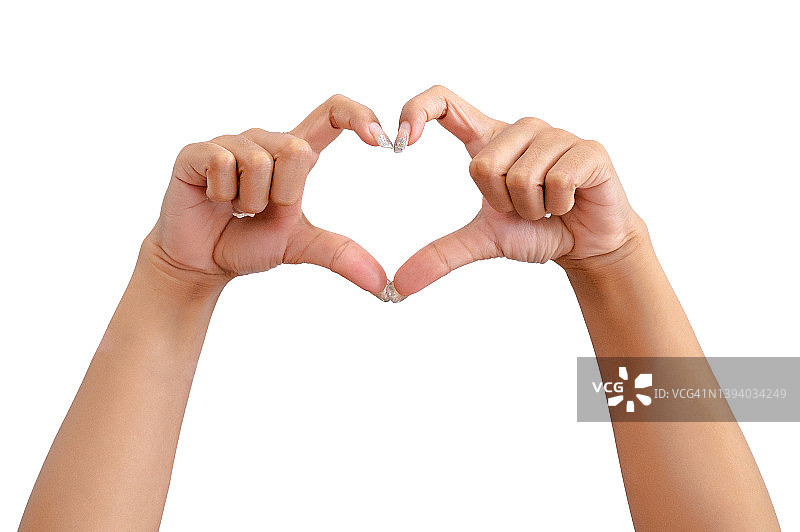 在隔离的白色背景上的手语中的爱图片素材