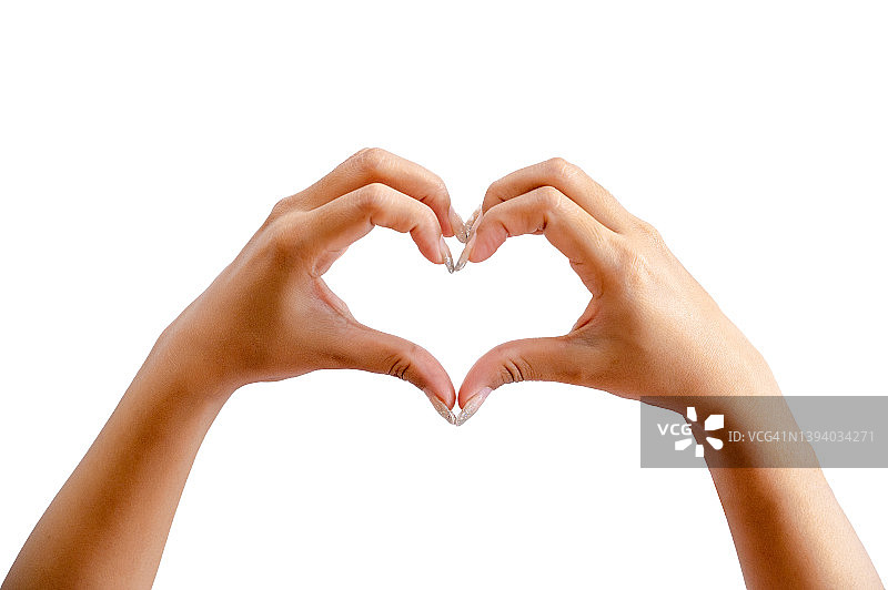在隔离的白色背景上的手语中的爱图片素材