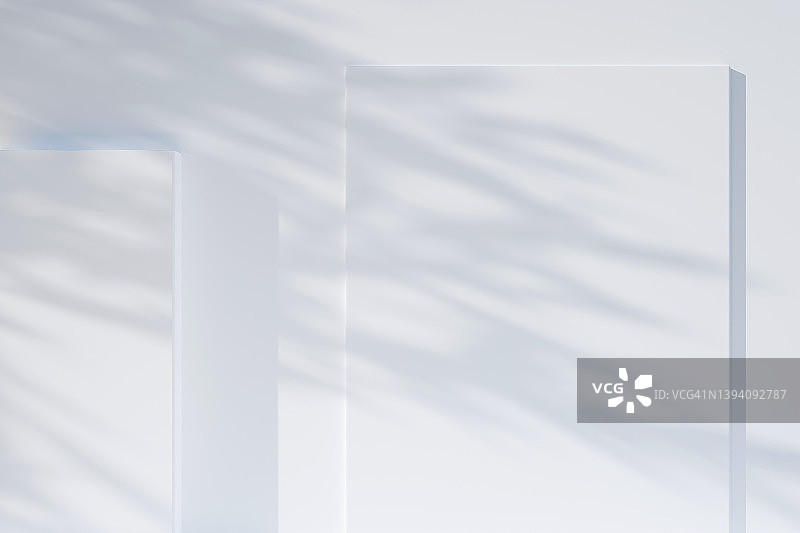 带阴影的极简主义白色领奖台，非常适合您的产品展示的三维插图图片素材