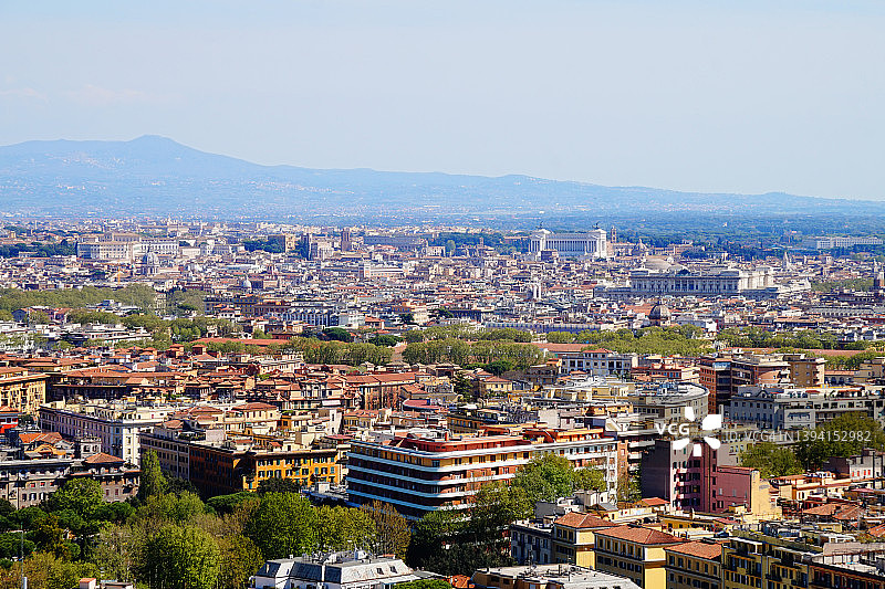 意大利罗马历史天际线彩色全景图片素材
