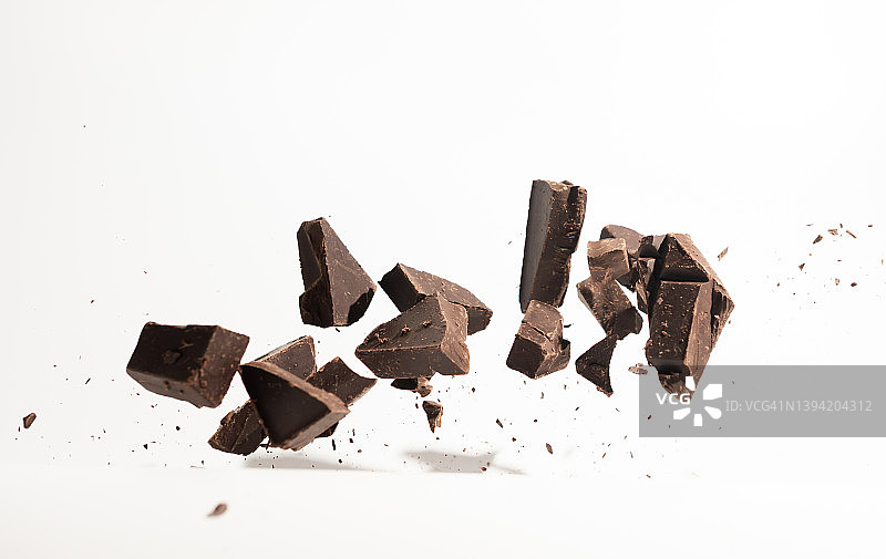 飞溅的巧克力块图片素材