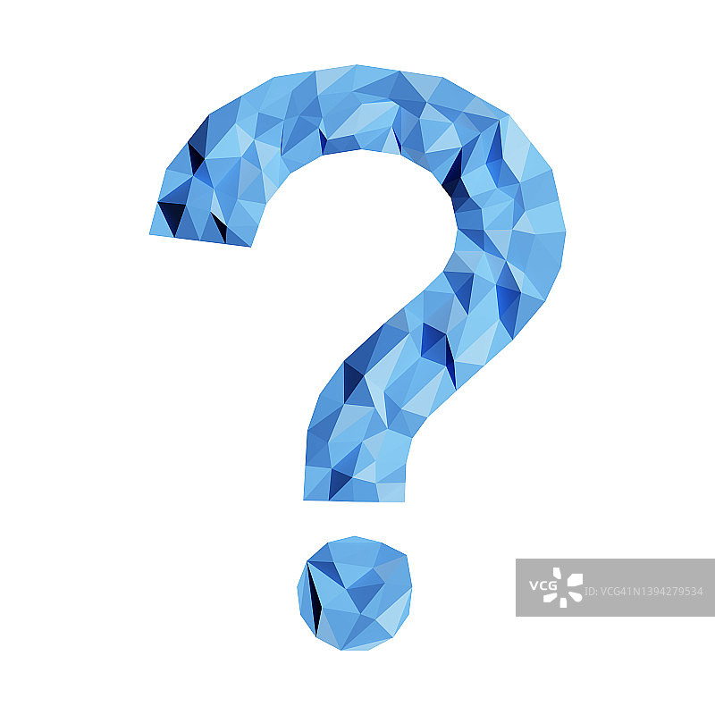 Low poly风格的问号图片素材