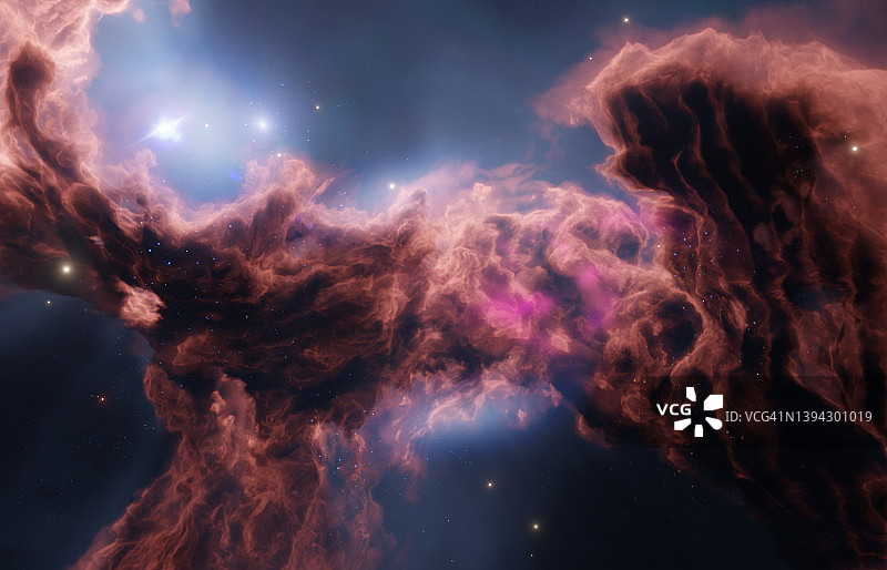 遥远星系中的遥远星云图片素材