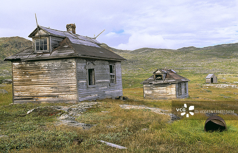 拉布拉多北部腐烂的房屋图片素材