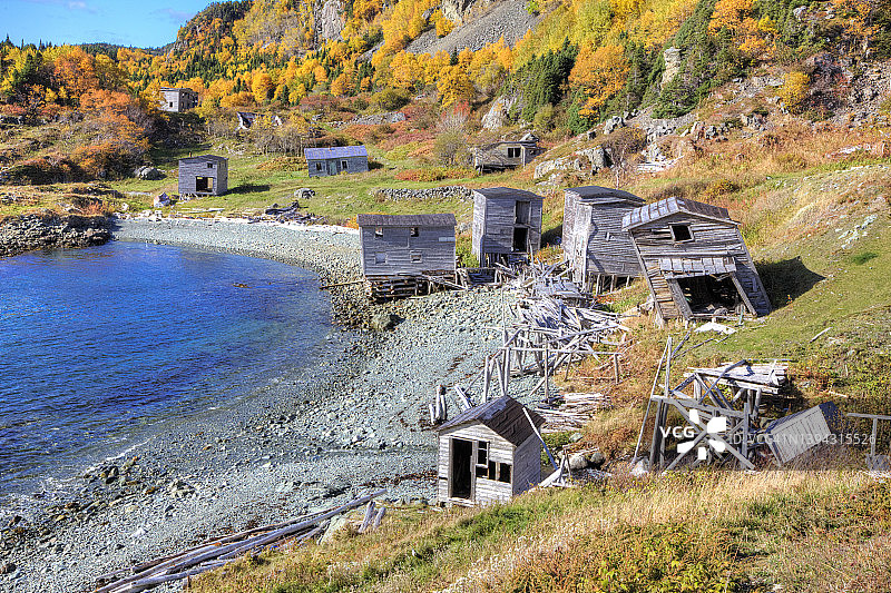 纽芬兰的传统渔村建筑图片素材