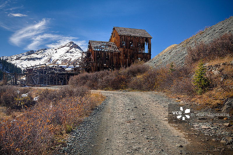 科罗拉多州西南部山区废弃的磨坊图片素材
