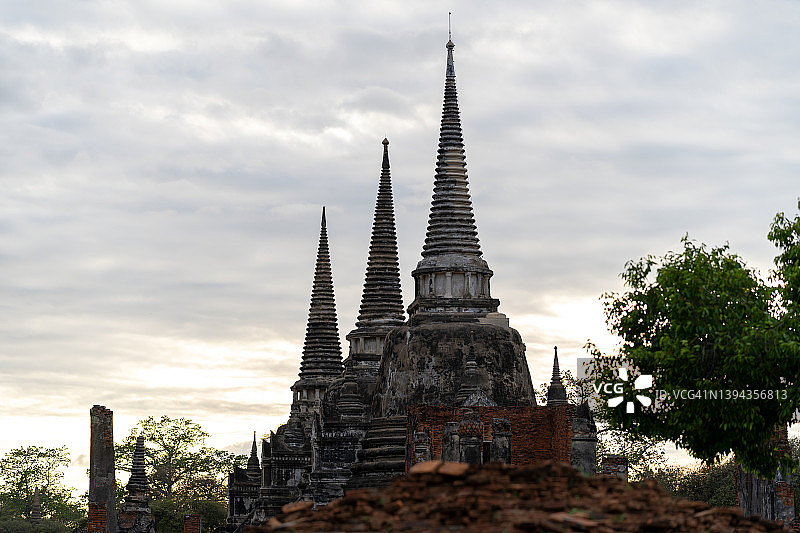 游览阿瑜陀耶府帕席桑碧寺考古遗址图片素材