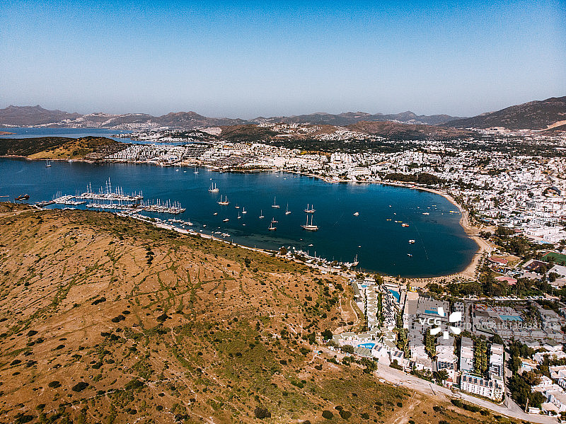 博德鲁姆贡贝特湾航拍景观图片素材