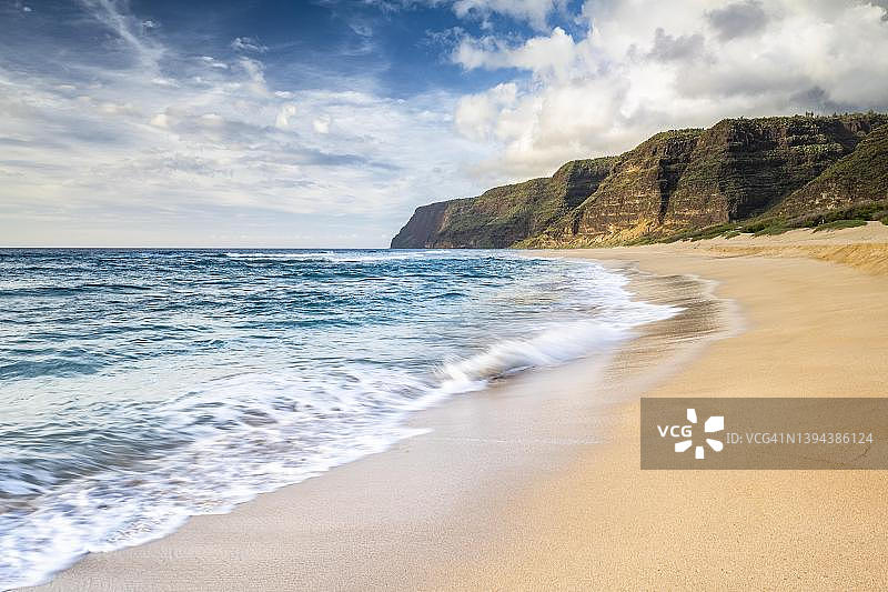 美国夏威夷州可爱岛波利哈莱州立公园海滩图片素材