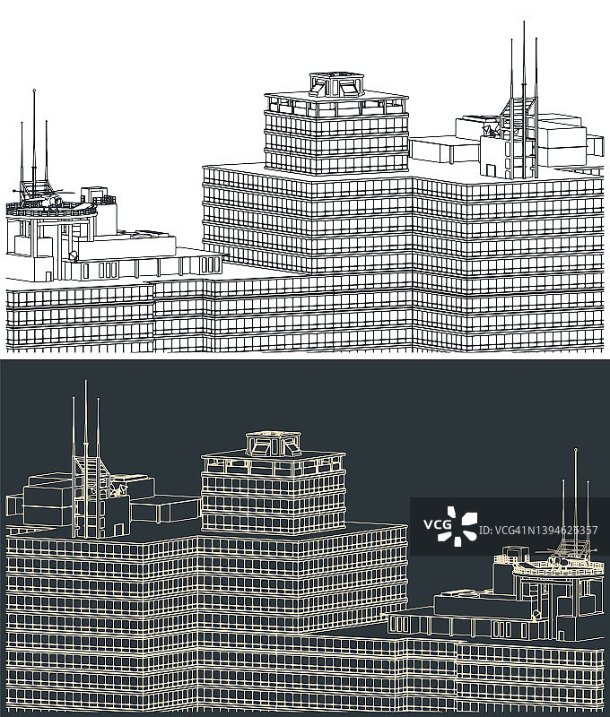 摩天大楼特写插图图片素材