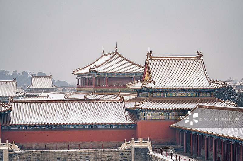 中国北京雪中的故宫图片素材