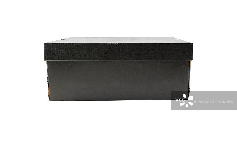 白色背景上的带盖黑色长方形盒子图片素材