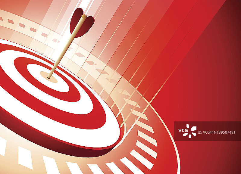 红色背景上的箭头和目标图片素材