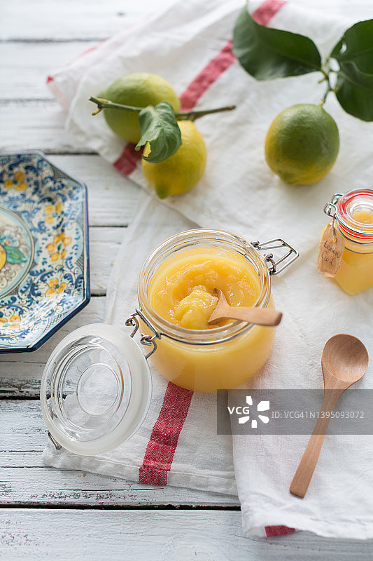 木勺柠檬酱图片素材