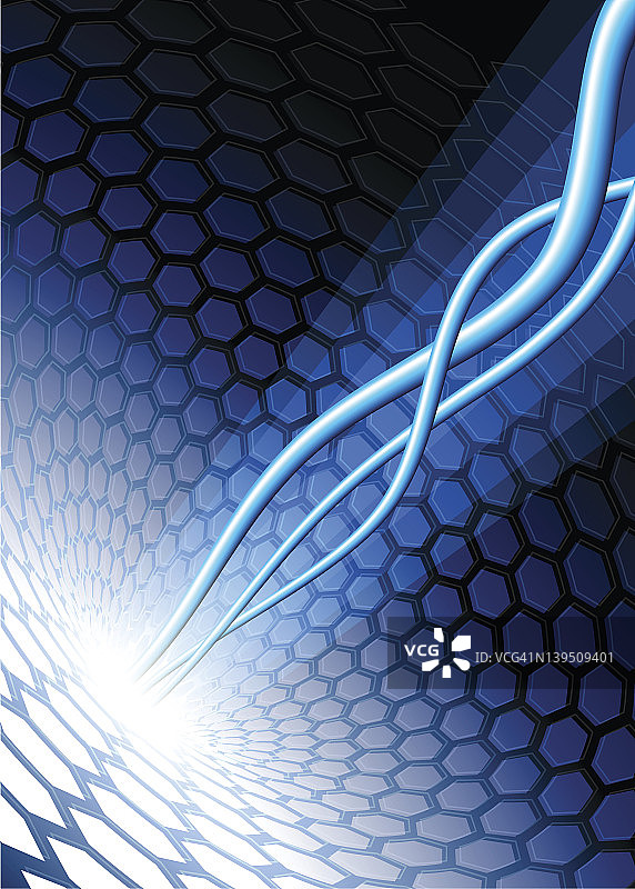 具有抽象线条的现代六边形背景图片素材