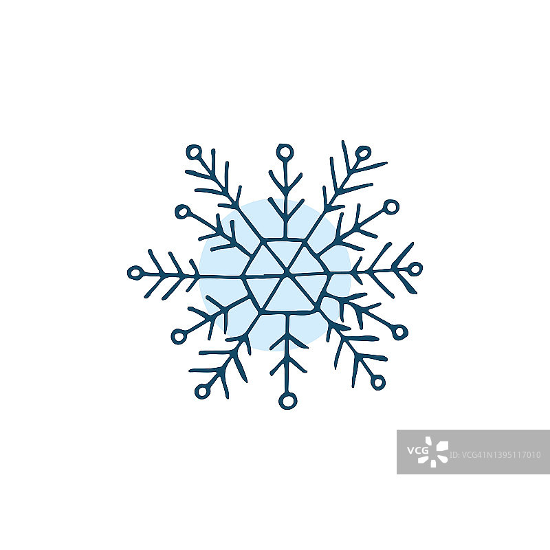 手绘雪花矢量涂鸦插画图片素材