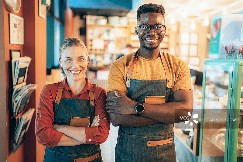 快乐的咖啡师图片素材