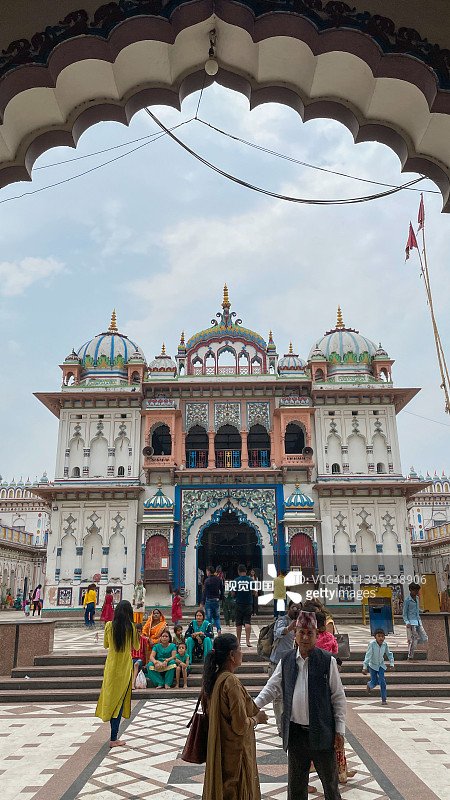 Janaki Mandir是一座供奉西塔女神的印度教寺庙:2022年4月22日，尼泊尔，Janakpur图片素材