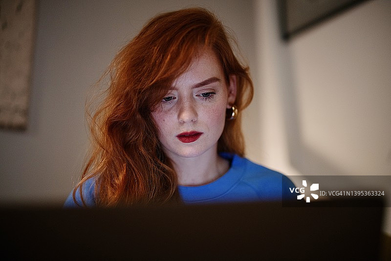 在家工作的女商人图片素材