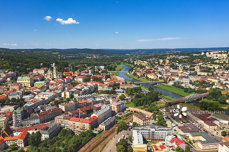 波兰普热梅希尔市的鸟瞰图图片素材