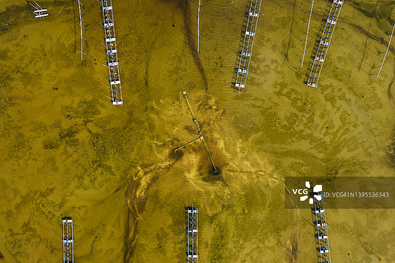 水净化站俯瞰航拍图片素材