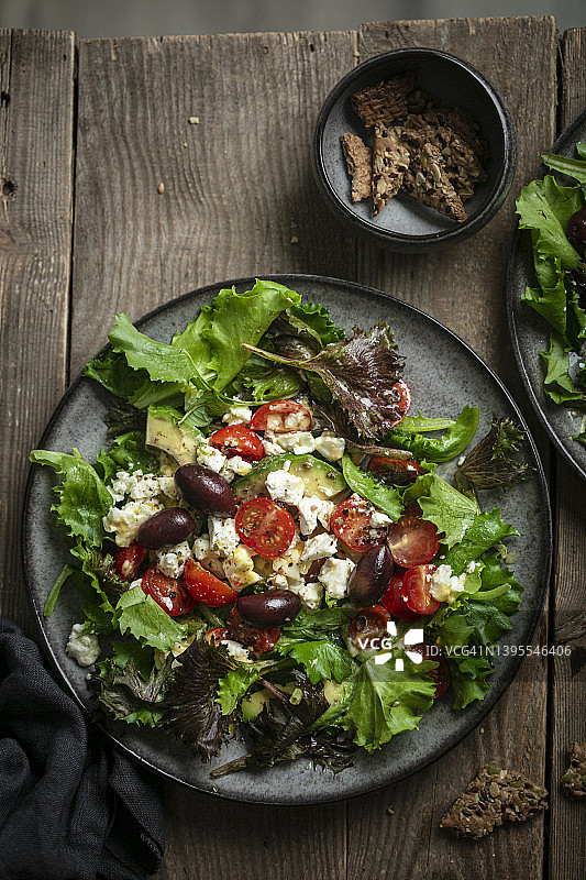 生菜希腊橄榄菲达奶酪番茄沙拉图片素材