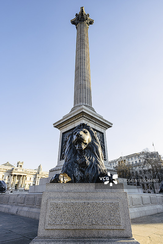 清晨光线下的伦敦特拉法加广场图片素材