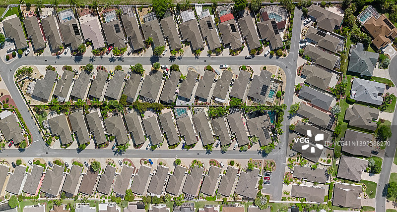 佛罗里达州村庄屋顶的航拍拼接图图片素材