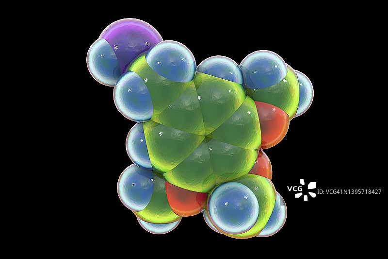 麦司卡林药物分子，图示图片素材