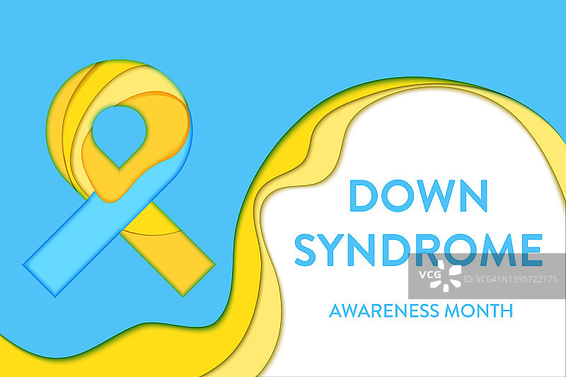 唐氏综合征关爱丝带概念插画图片素材