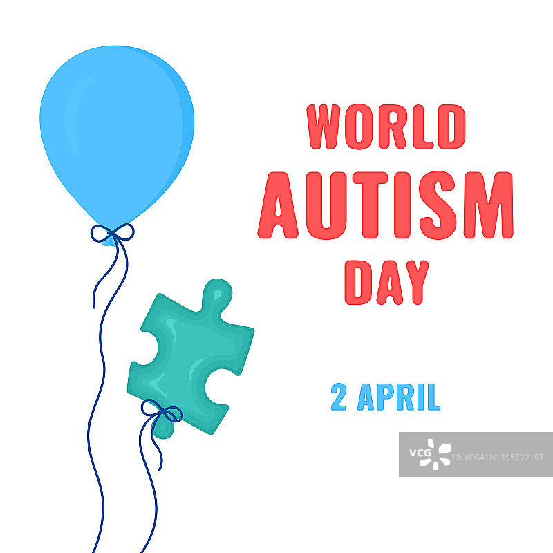 自闭症概念插画图片素材