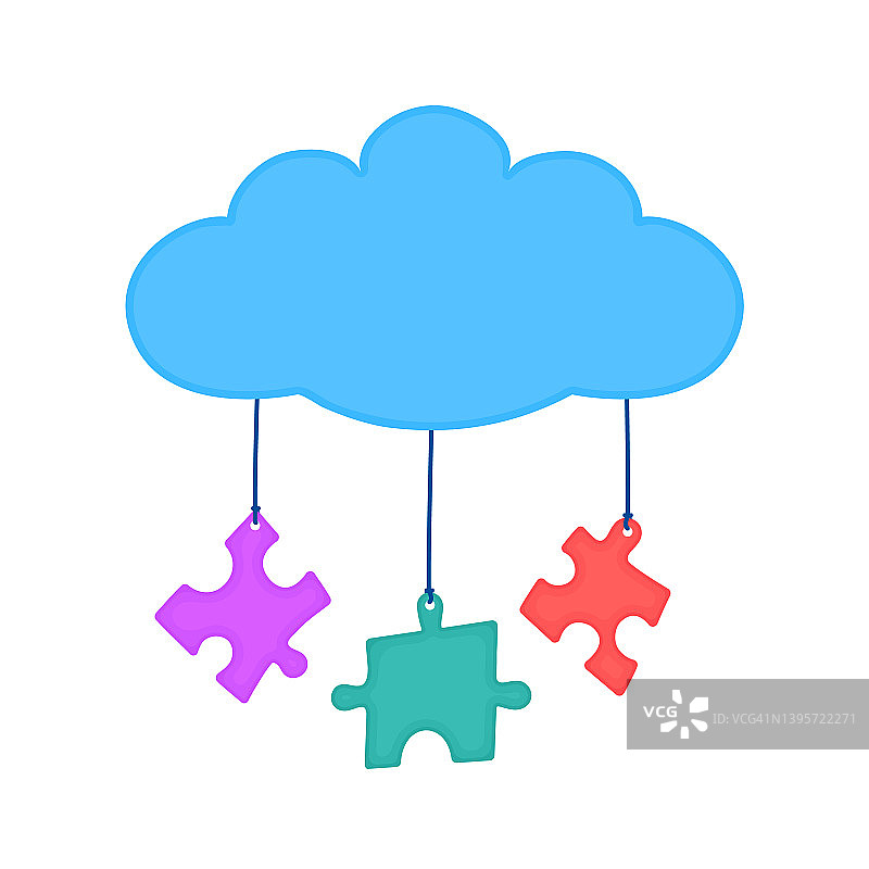 自闭症概念插画图片素材