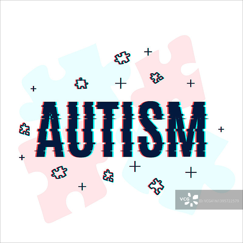 自闭症概念插画图片素材