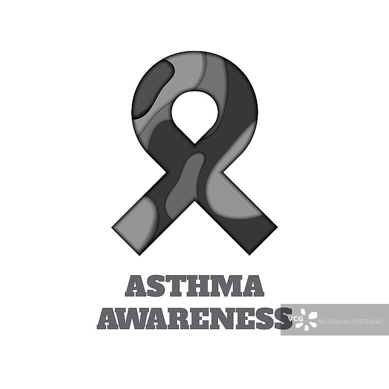 哮喘意识丝带概念插图图片素材