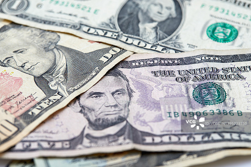 美元纸币特写图片素材