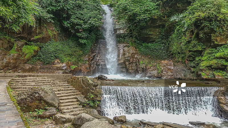 印度锡金甘托克班贾克里瀑布公园图片素材